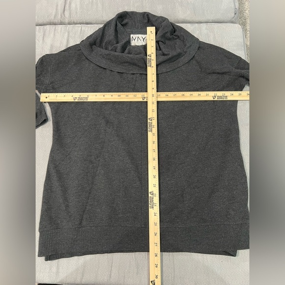 Marc New York Andrew Marc Performance Heather Dark Gray Cowl Neck Sweater sz XL - Picture 7 of 7